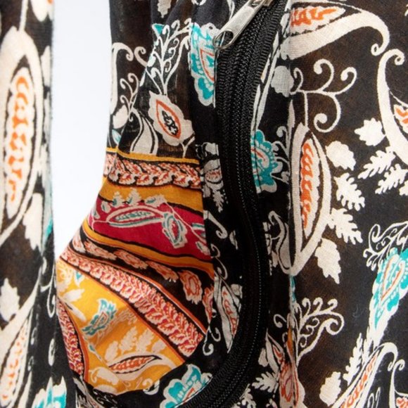 Orange multi print Boho Tote bag shoulder handbag sling  bag summer bag - Picture 9 of 12